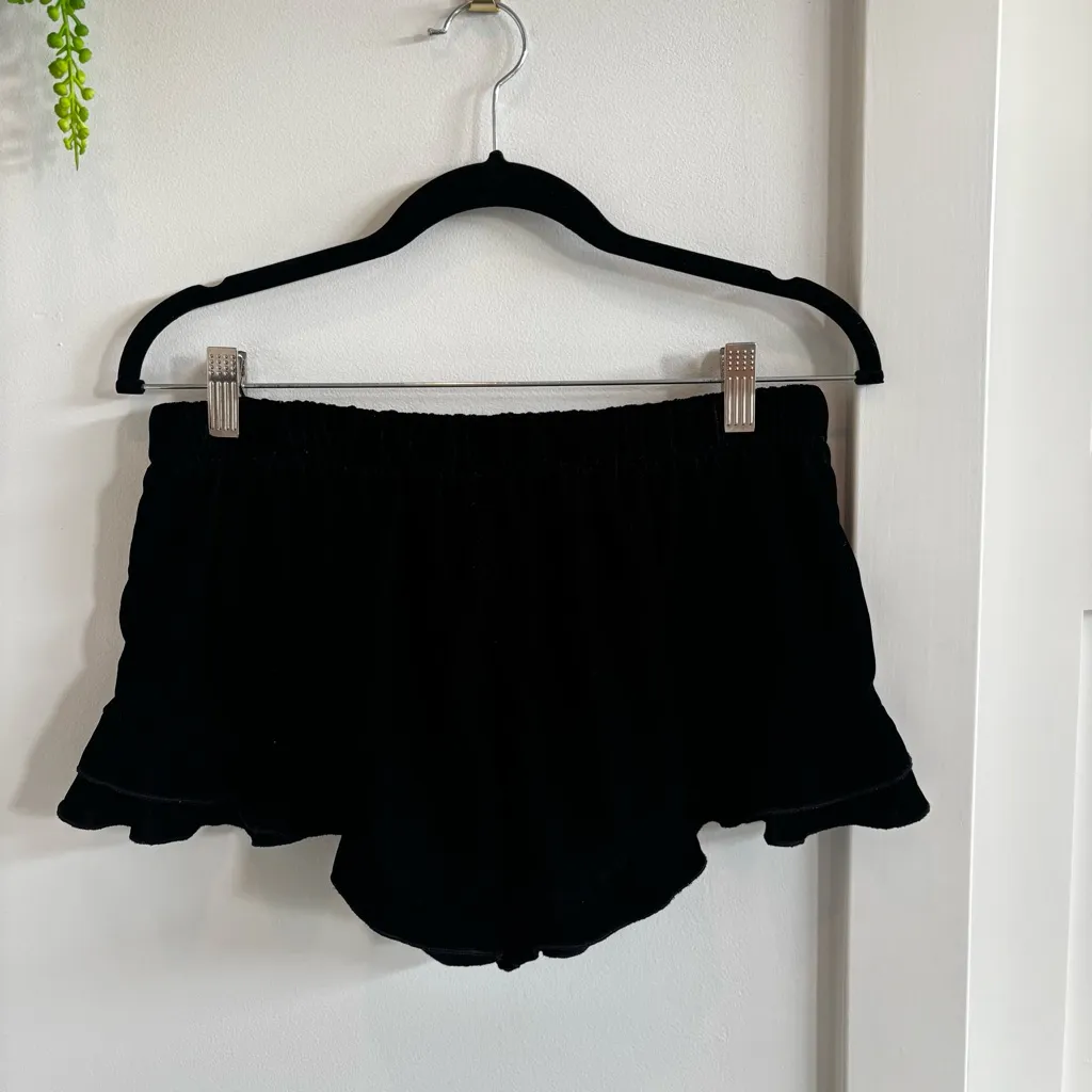 Victoria's Secret Vintage Y2K Velvet Ruffle Sleep Shorts Ribbon Tie Size Small - Image 5