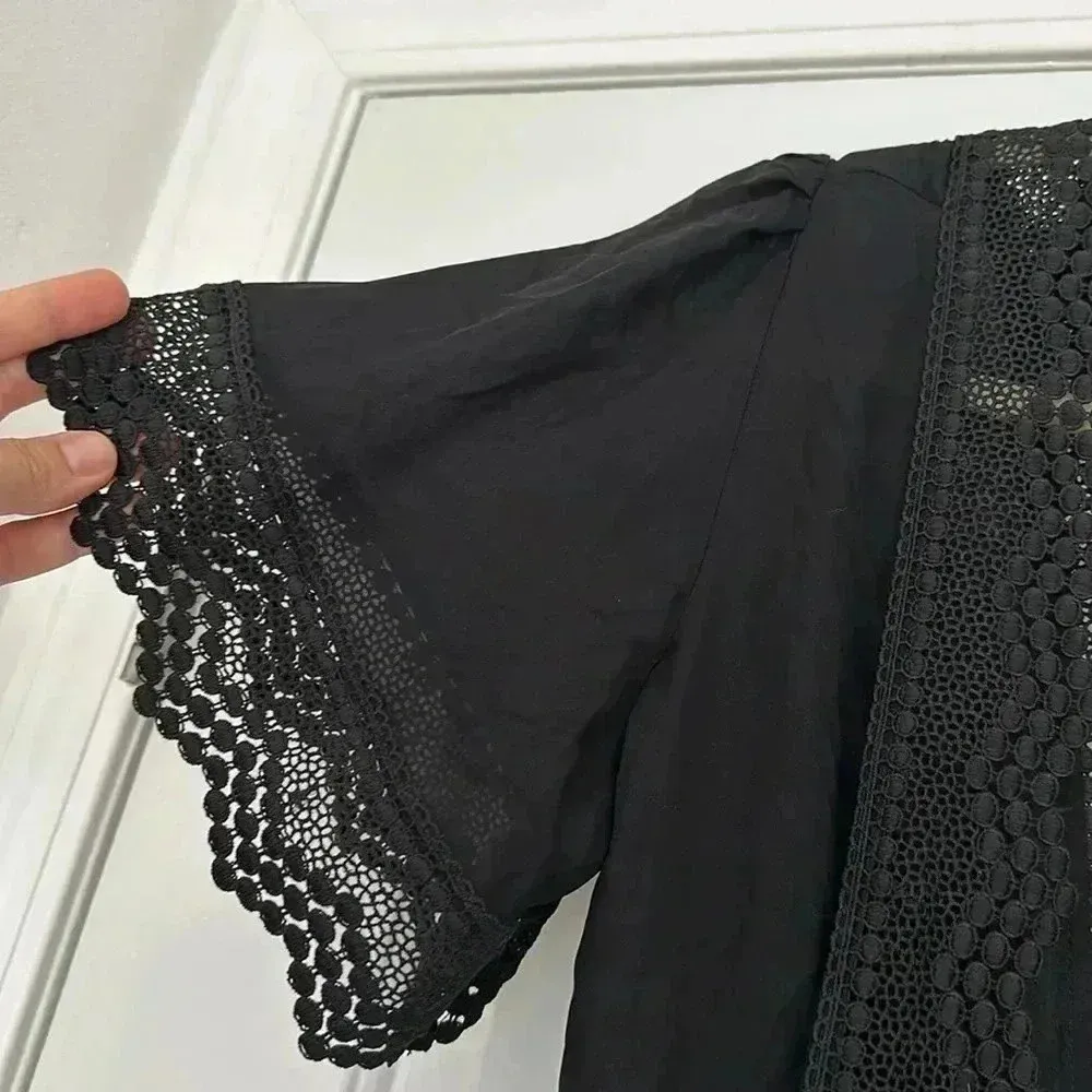 NWT Stone Cold Fox Leo Robe Black 100% Silk Sz XS/S - Image 12