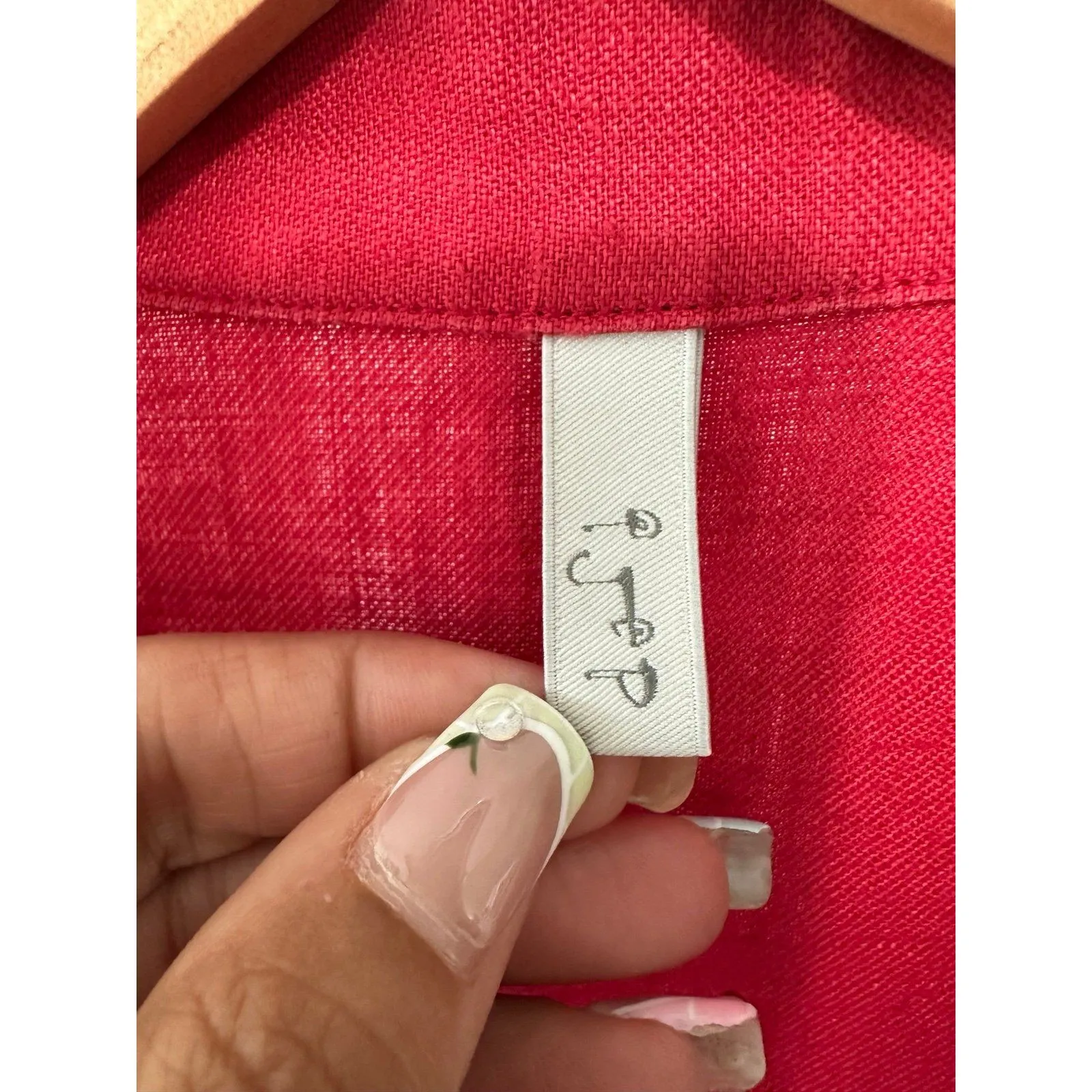 MonoLABO Co. Japanese Brand Women's 100% Linen Button Down Midi Dress XS/S Red - Image 4