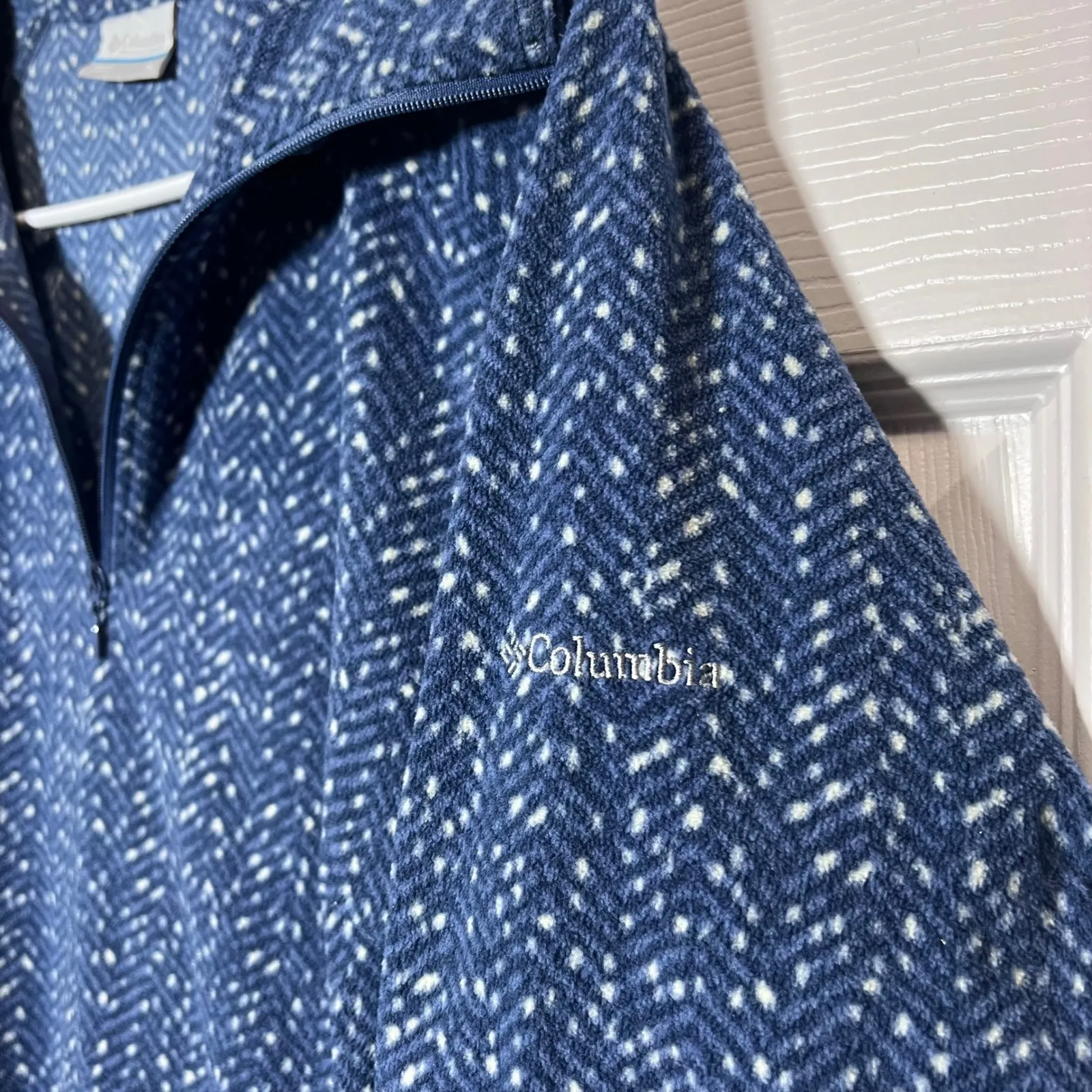 Columbia Women XL Blue Herringbone Fleece Quarter Zip Pullover Long Sleeve - Image 10