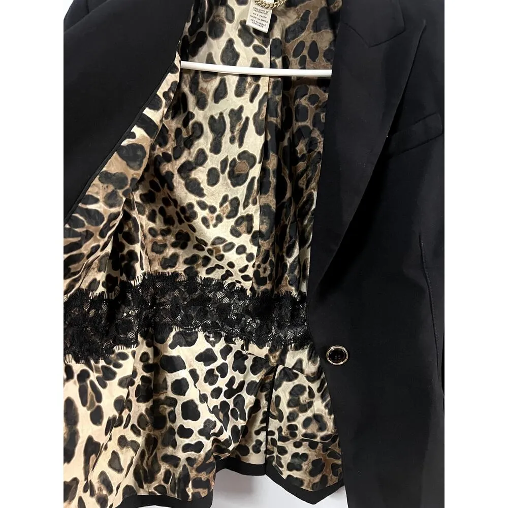 Cache Blazer with Corset Back, Lace and Animal Print Interior Sz 2 - Image 3