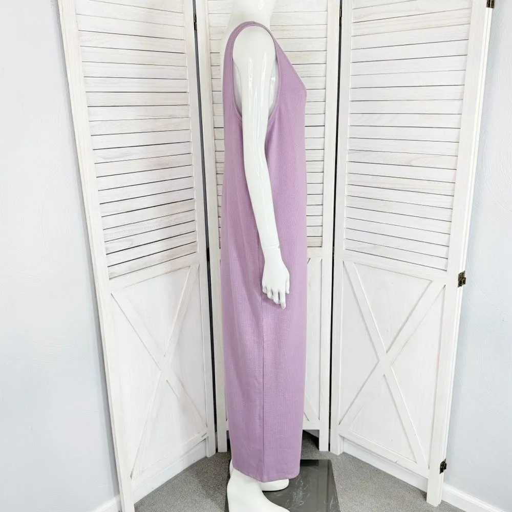 Victoria’s Secret Waffle‎ Knit V Neck Jumpsuit Pajamas Lavender Purple Medium - Image 4