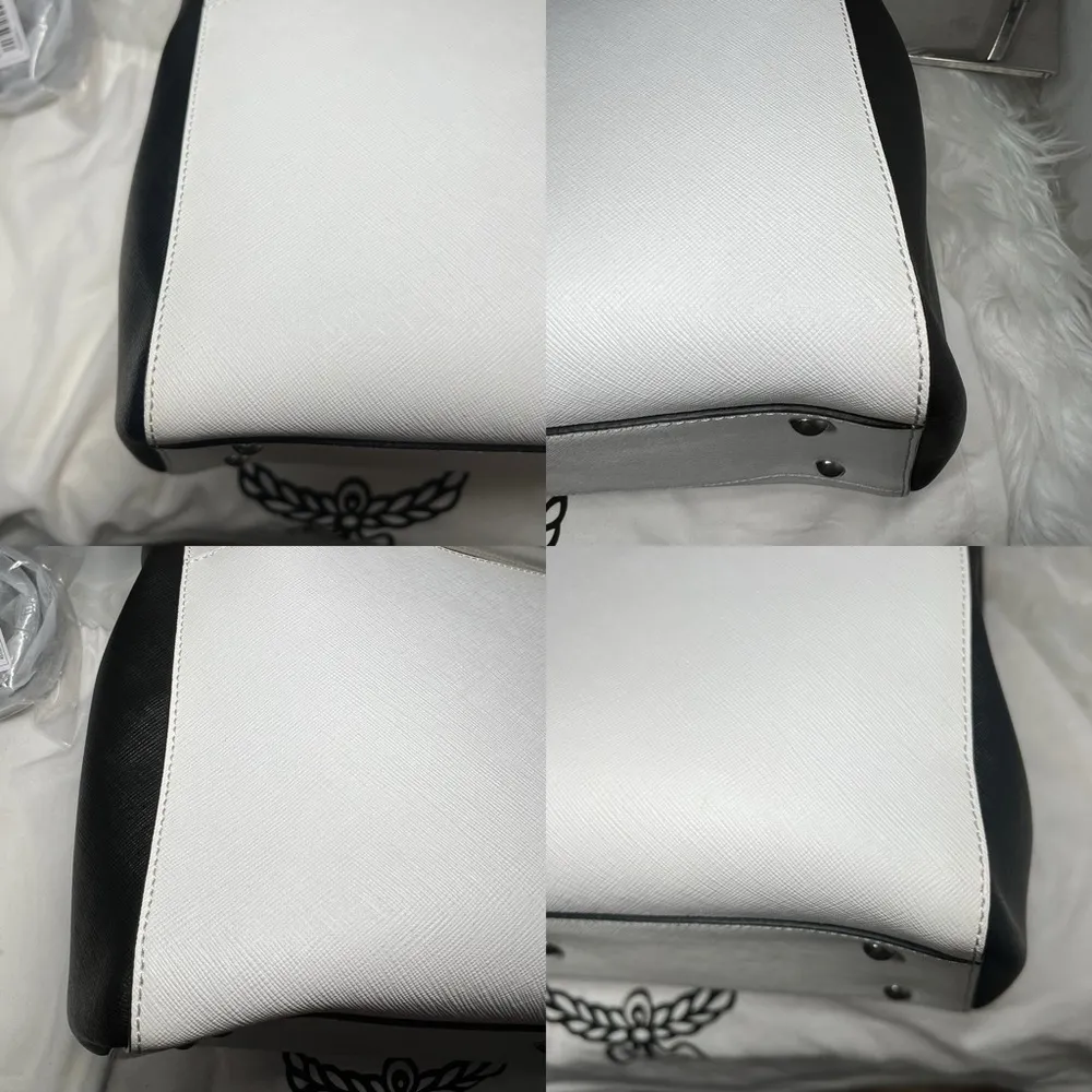 MCM Two Way Laptop/Document Bag Handbag Crossbody Saffiano Leather Excellent - Image 10