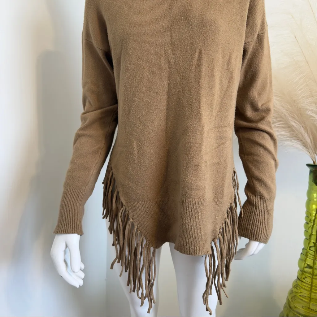 Stella + Lorenzo Women's Sweaters Turtleneck Sweater Color Camel boho style Tan - Image 2