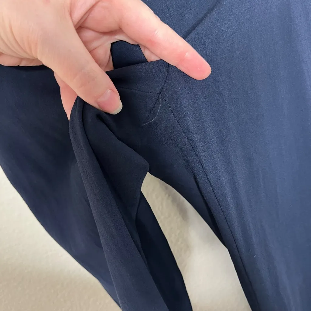 Veronica Beard Adley Sailor Navy Pearl Button-Front Wide-Leg Pants Size 2 - Image 10