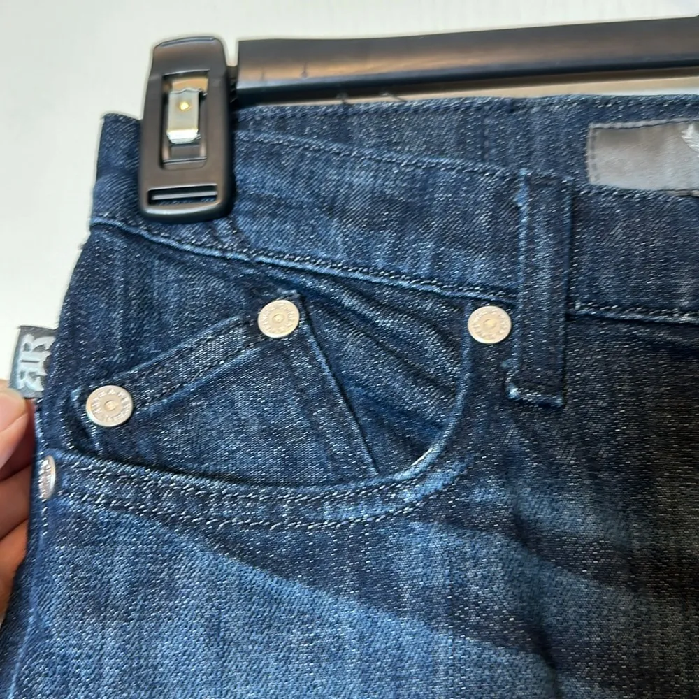 Women's Rock & Republic Low Rise Denim Blue Straight Jeans Size 27 EUC #1919 - Image 4