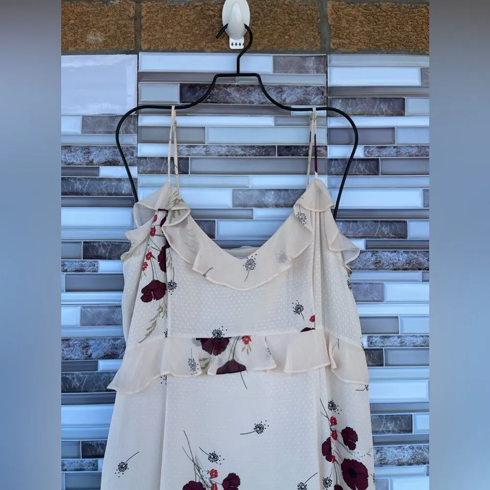 JOIE CASSIEL RUFFLED FLORAL MAXI DRESS SIZE 10 - Image 4