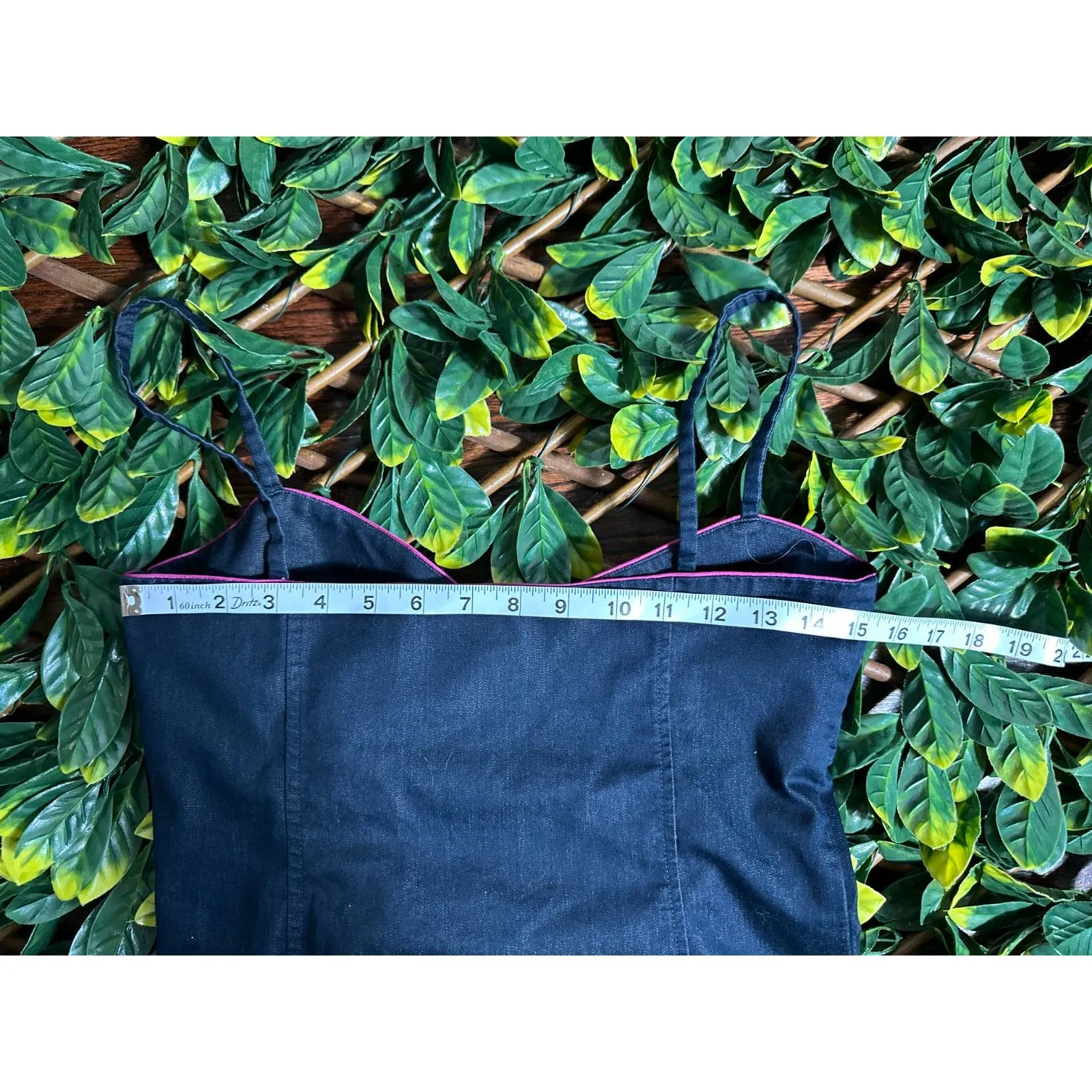 Apostrophe y2k Denim Side Zip Corset Bustier Top Size 8 - Image 5