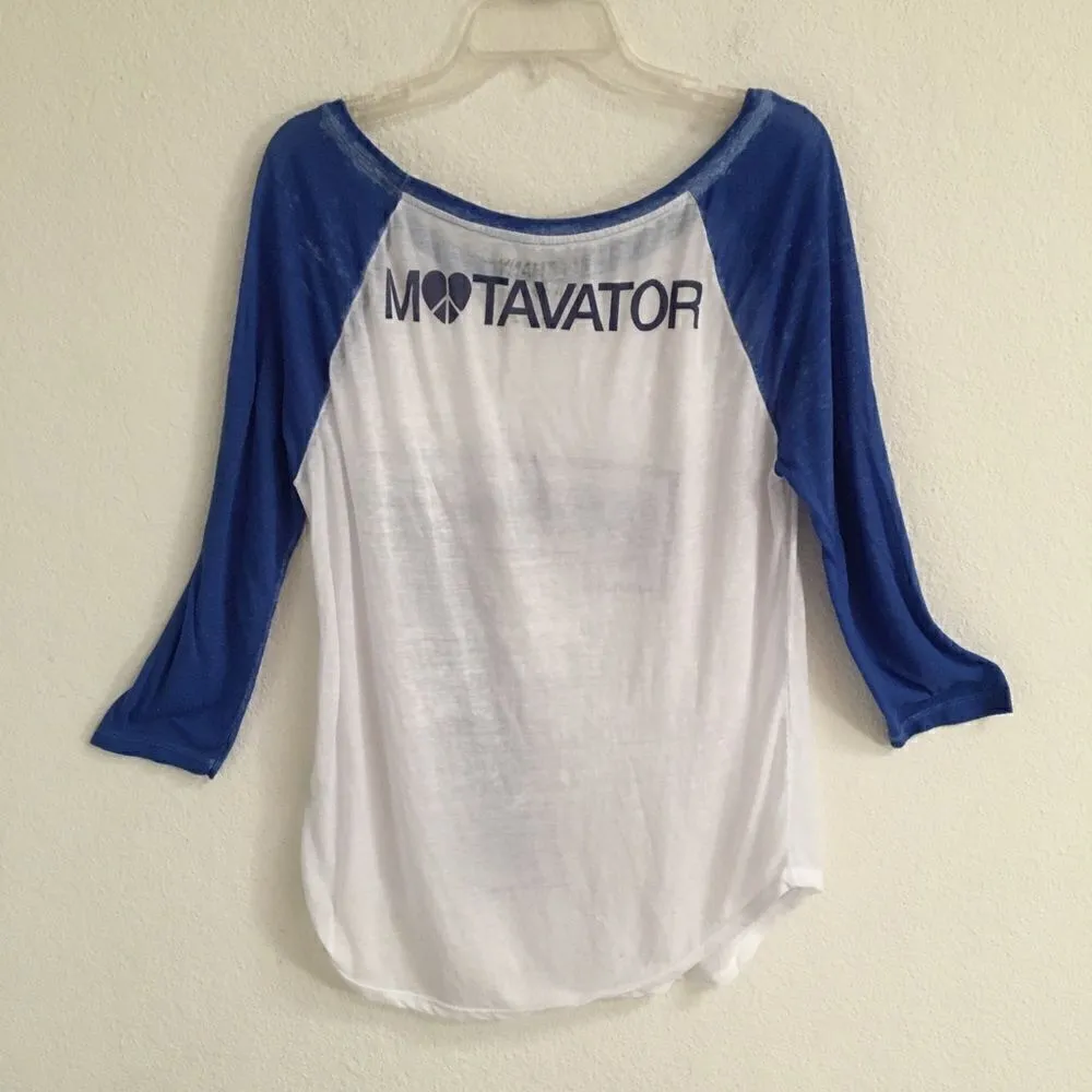 Bethany Mota Y2K burnout raglan baseball Tee L Motavator - Image 5