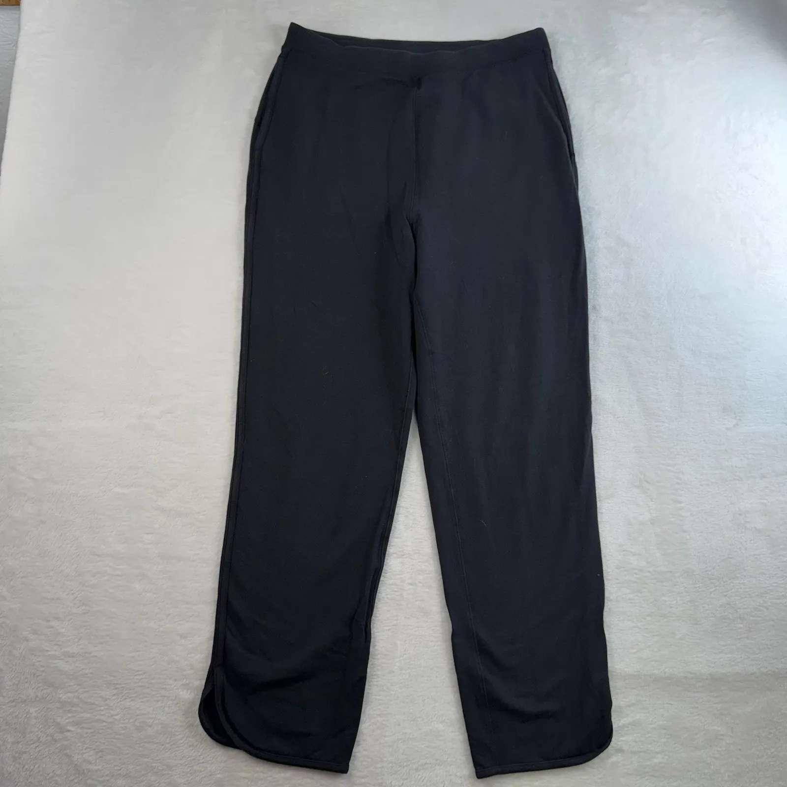 Lululemon Sz 8 Every Moment Pants 26" Black French Terry Travel Lounge W5BAMS - Image 4
