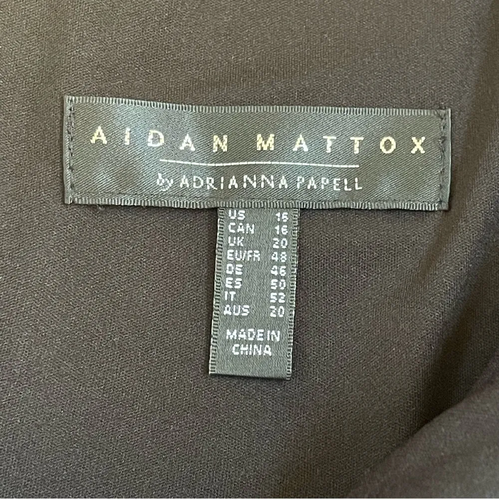 AIDAN MATTOX by ADRIANNA PAPELL Stretch Jacquard Midi Dress Blue Metallic Sz 16 - Image 10