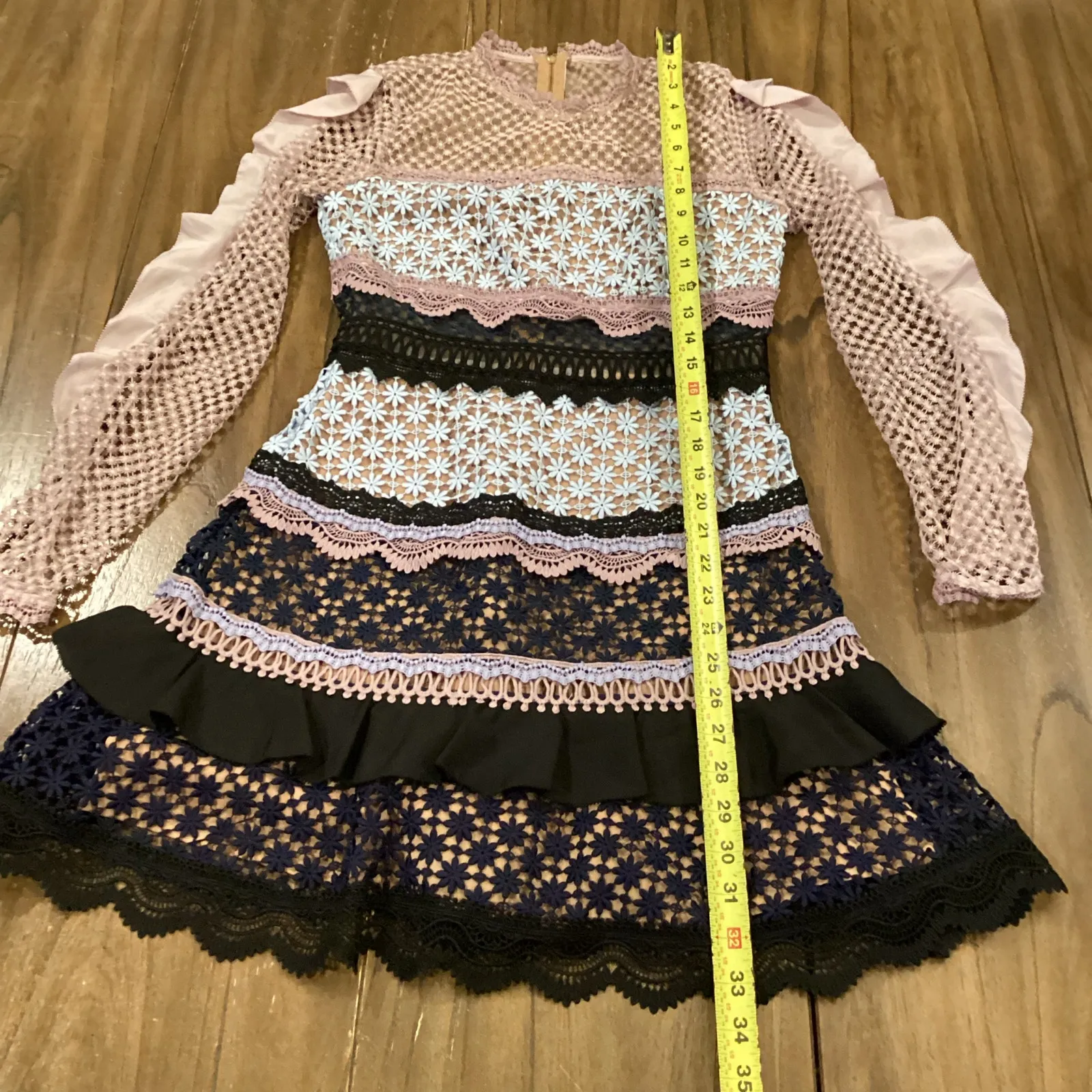 Self Portrait Bellis Mini Dress Lace Ruffle Floral Embroidery Eyelet Feminine 4 Pink - Image 7