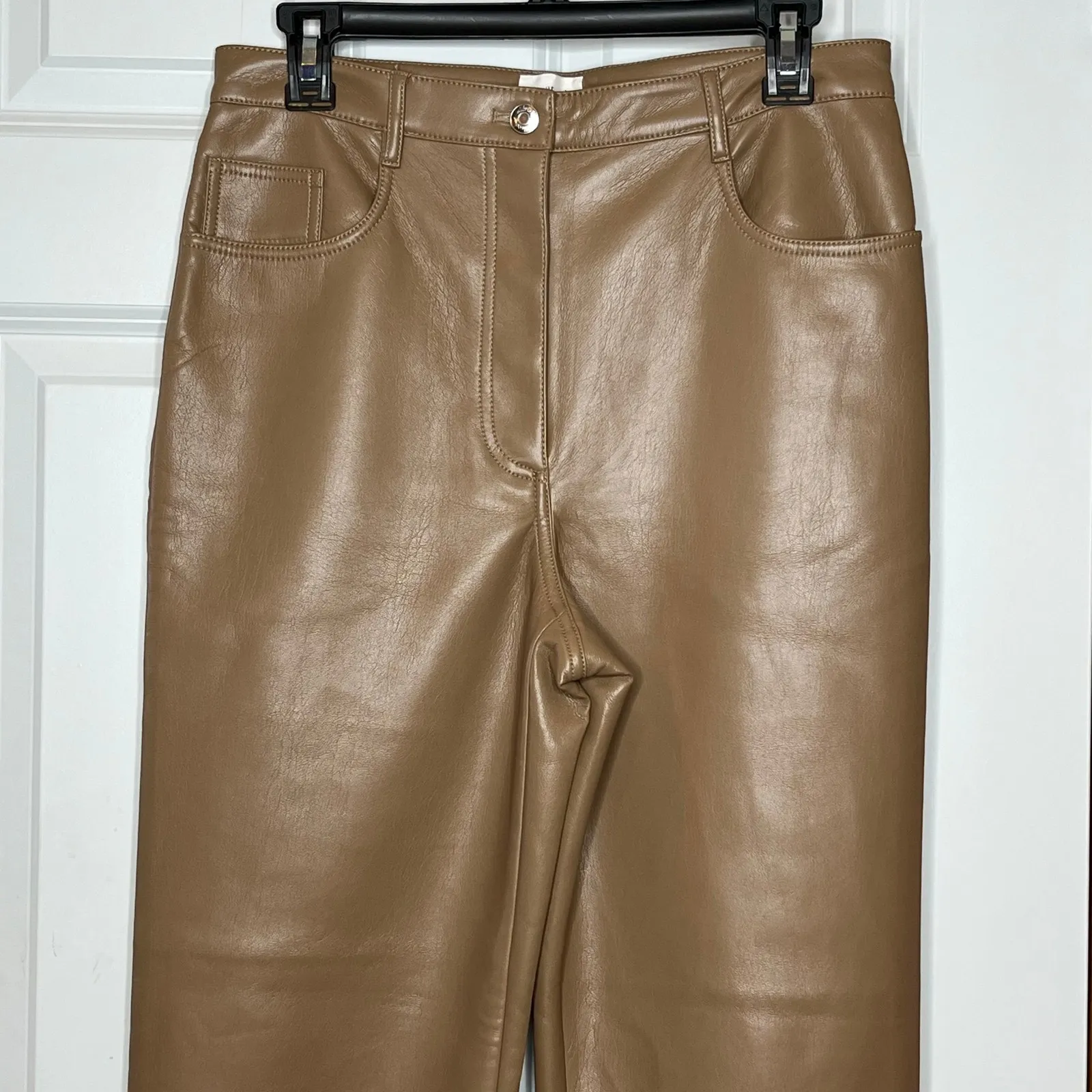 Wilfred Aritizia Vegan Leather Brown Pants Size 10‎ - Image 3
