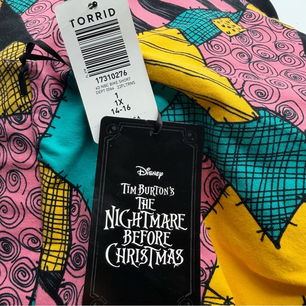 Torrid Nightmare Before Christmas Sally Patchwork Bike Shorts 1X NWT Disney - Image 8