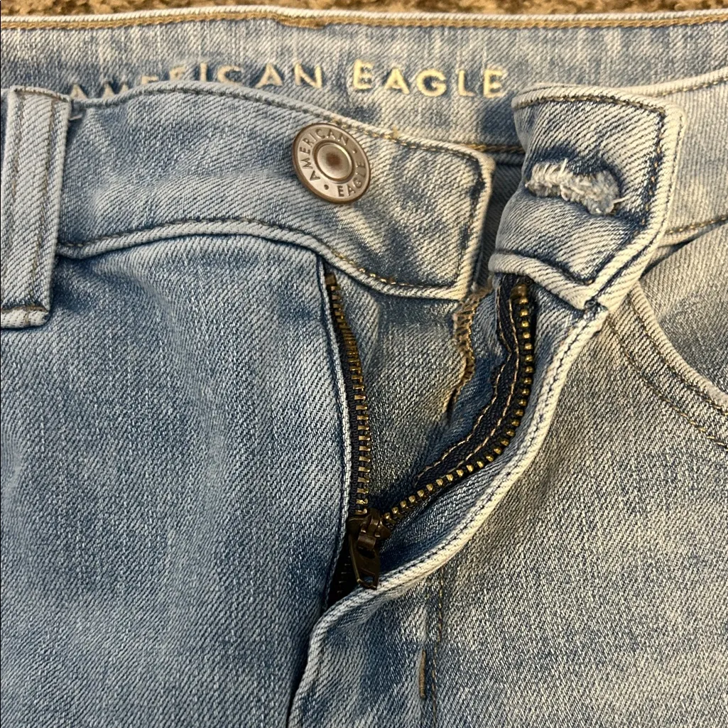 American Eagle Outfitters Sky Blue Ripped Skinny Jeans - Image 4