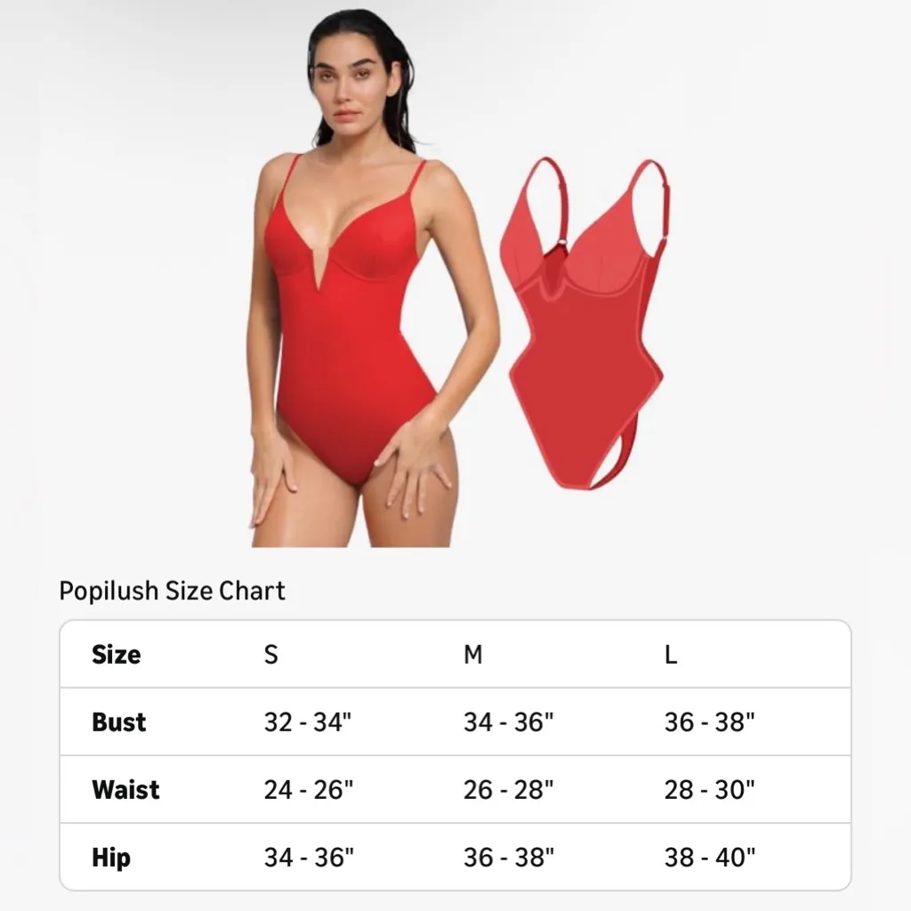 Popilush Tummy Control Swimsuit Built In Shapewear V - Image 5