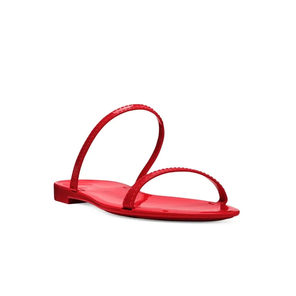 Stuart Weitzman Sawyer Slide Black Semi Shine Rubber 10 NIB Minimalist Vacation - Image 4