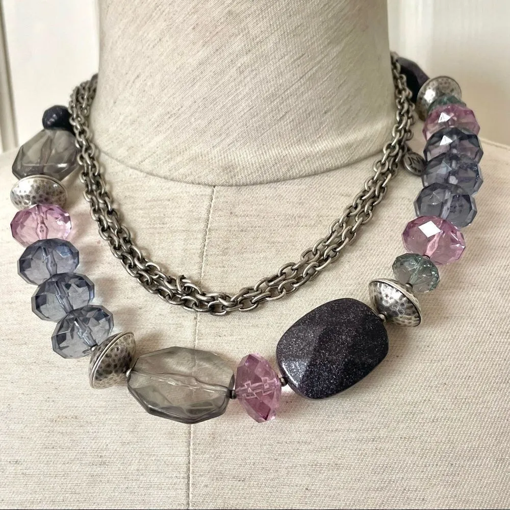 Jones New York Long purple beaded necklace - Image 2