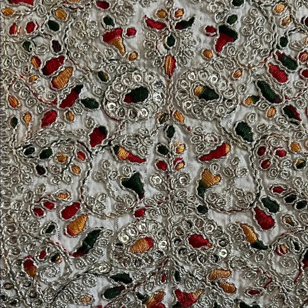 ShArifa Kurtis Mirror Work Mulmul Kurtis Indian Dress Women's Size XXL White - Image 6