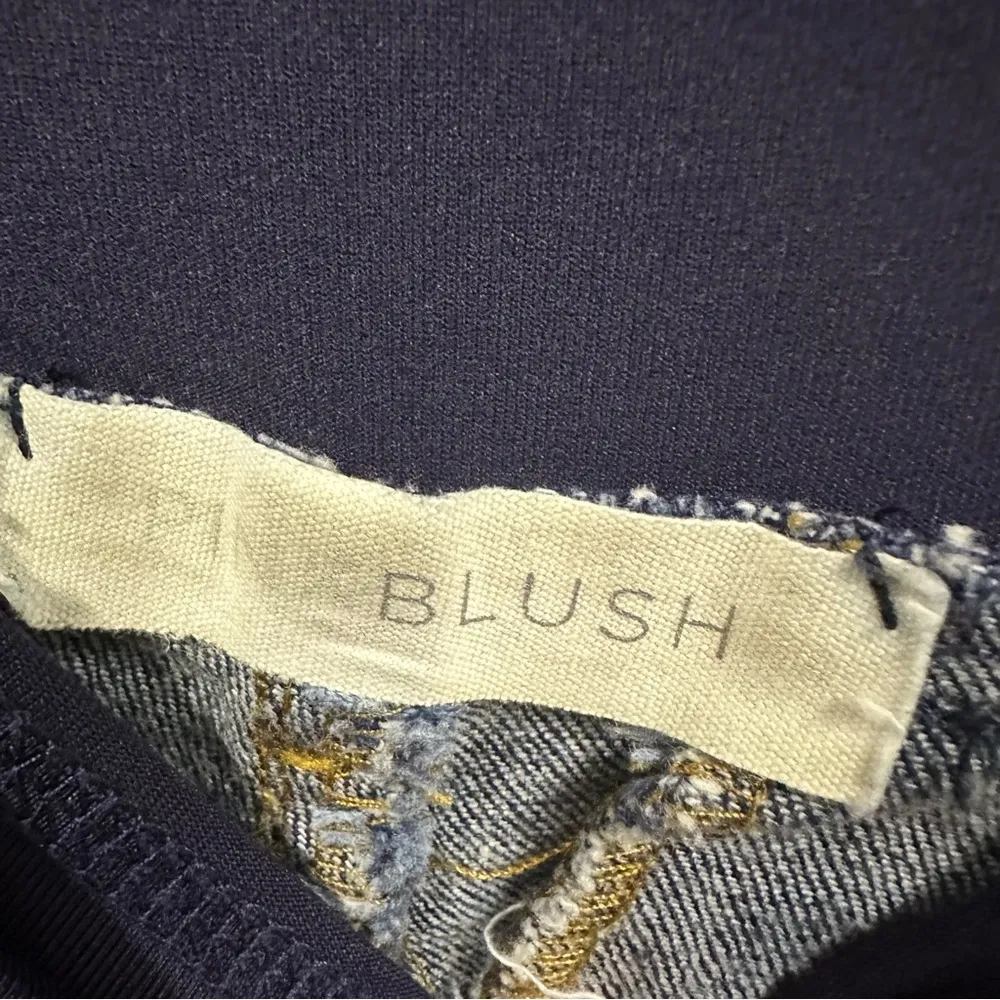 PinkBlush Maternity Dark Wash Denim Full Belly Band Blue Jean Shorts Womens XS - Image 8