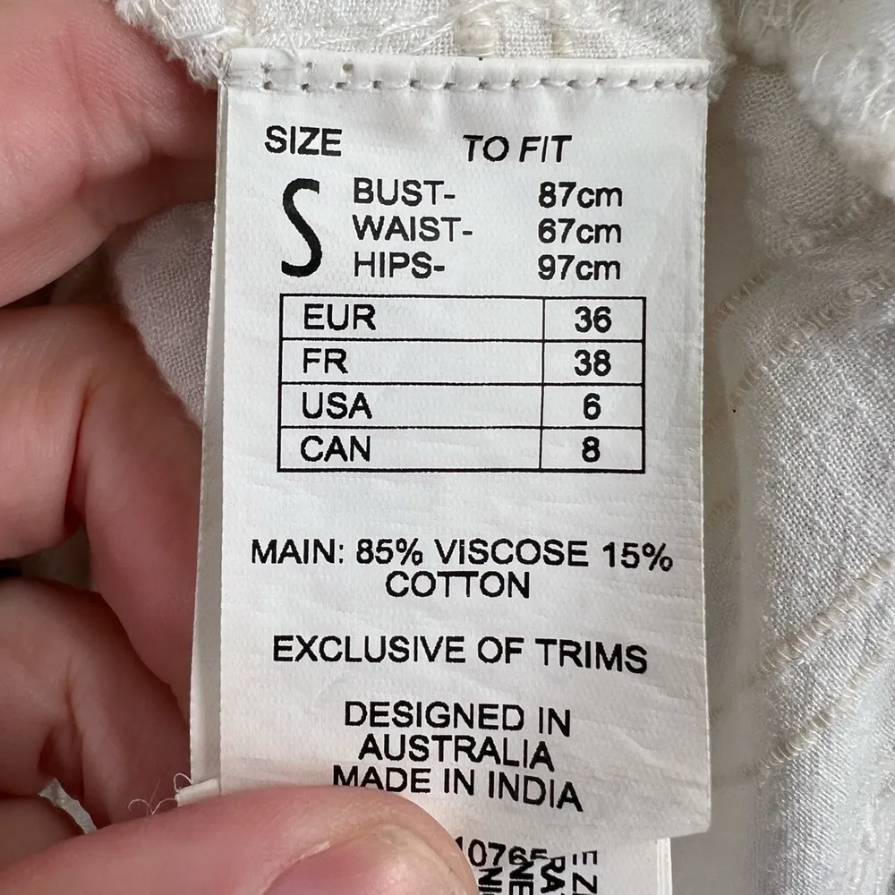 Seafolly Coverup White Beige Stripe Tunic Lightweight Beach Sun Protection Small - Image 5