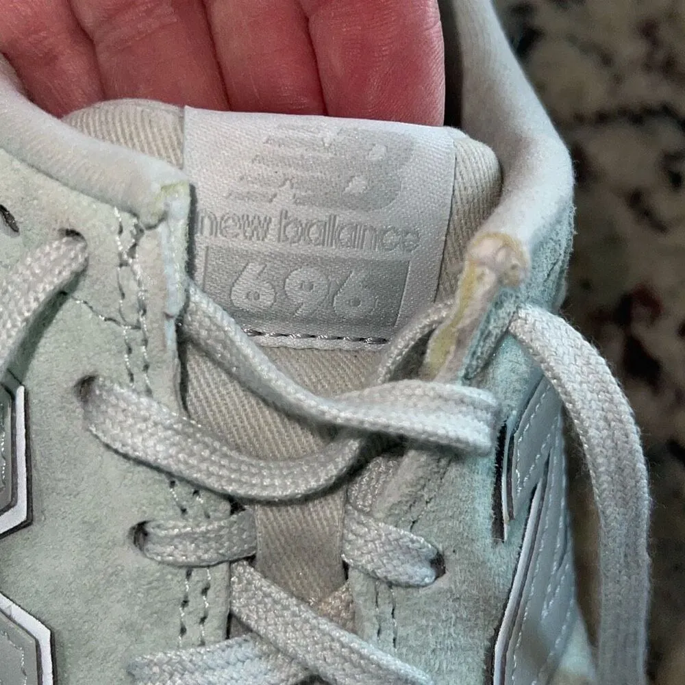 New Balance Womens 696 Suede Mesh Running Classic Sneaker Shoes Sea Foam Green S - Image 6