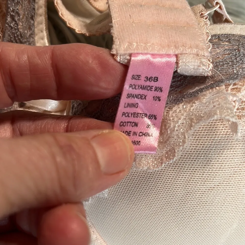 Lacey Blush Pink Bra Womens 36B Size undefined - Image 14