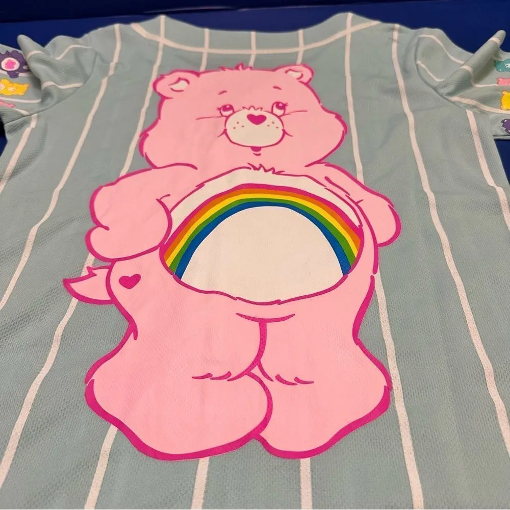 CareBears Graphic Baseball Jersey Shirt L Blue Size L - Image 4