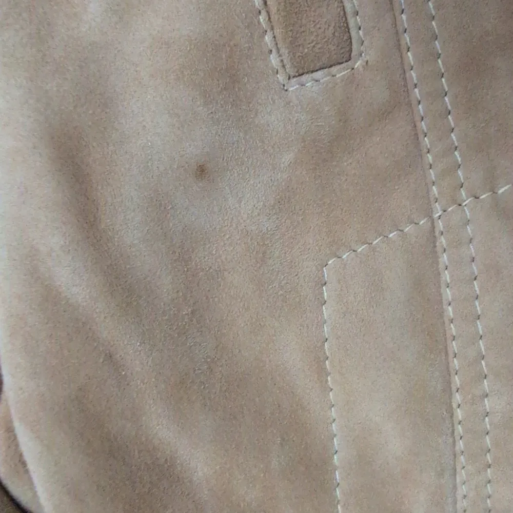 Michael Kors; Michael Brown Leather Suede Ladies' Trucker Jacket Medium - Image 4