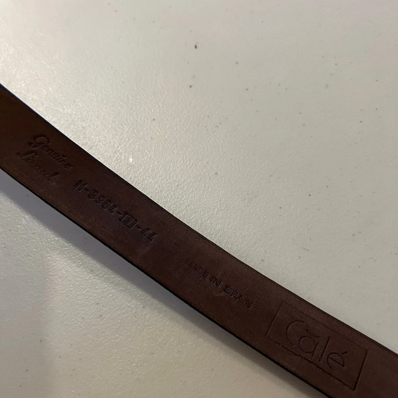 Cale Vintage Brown Genuine Lizard Leather Made in Spain Brass Belt Size XL - Image 7