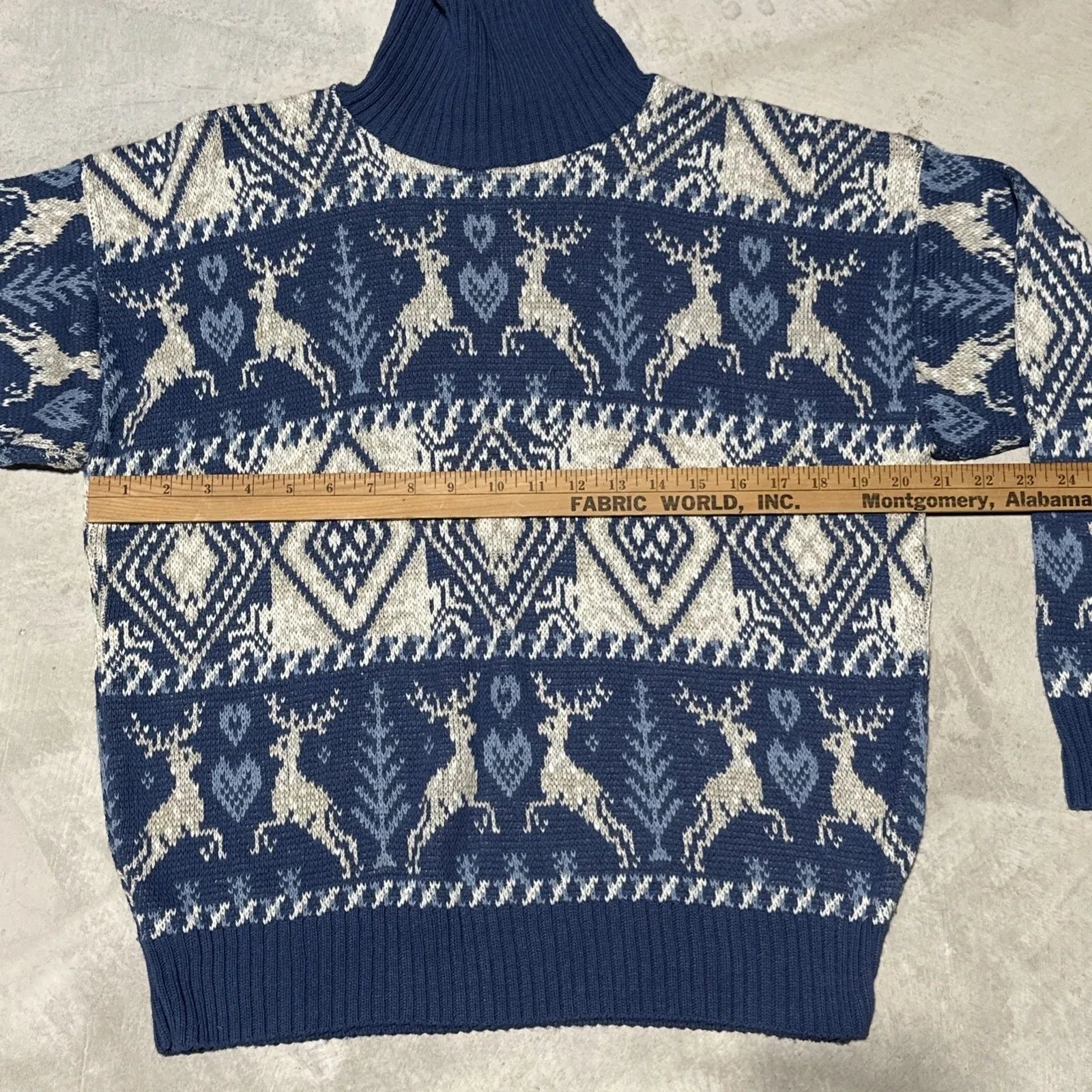 VTG 90s United States Sweaters Christmas Reindeer AOP Knit Sweater Women's M/L - Image 6