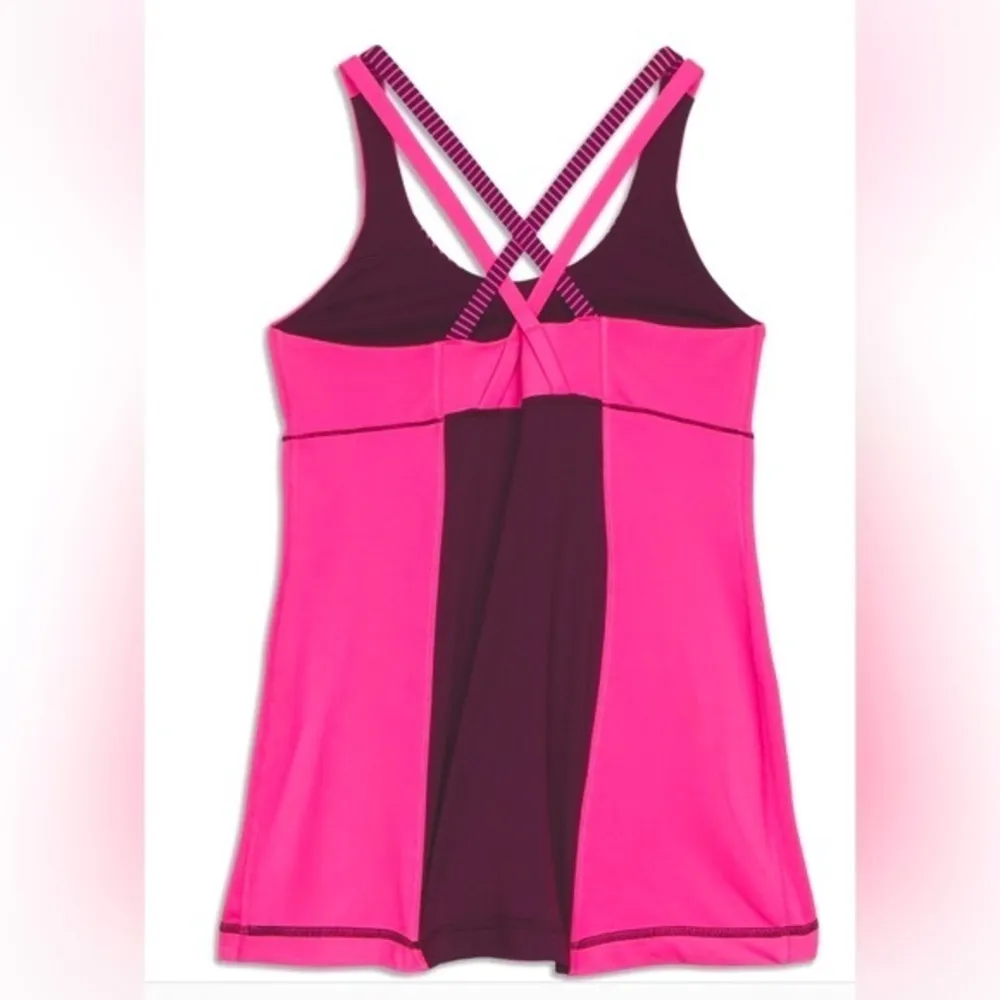 Lululemon Energy Power Luxtreme Strappy *RARE* Yoga Top Sz 4 Pink Raspberry Glo - Image 4