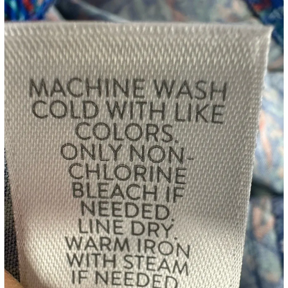 J.Jill Women M TALL Blue Art Paisley Wide Leg Pull On Rayon Crop Boho Pants Size M - Image 5