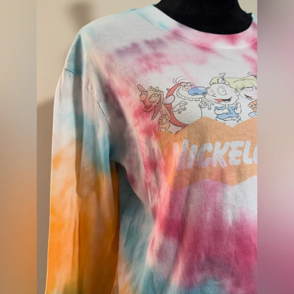 Handmade Tailgate Nickelodeon Multicolor Tie Dye Graphic Tee size small Pink - Image 2