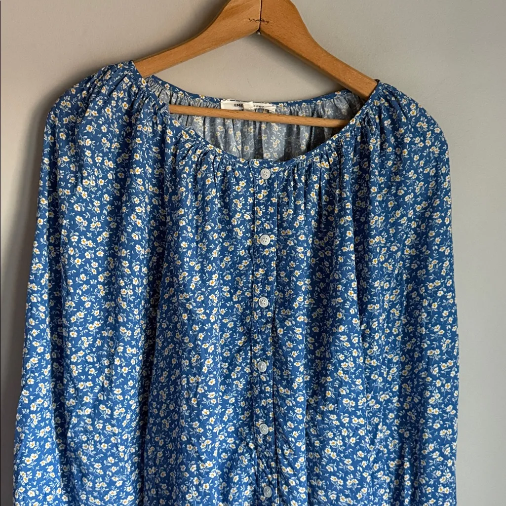 EMERSON FRY Pablo Flowers Frances Blouse Medium Blue - Image 5