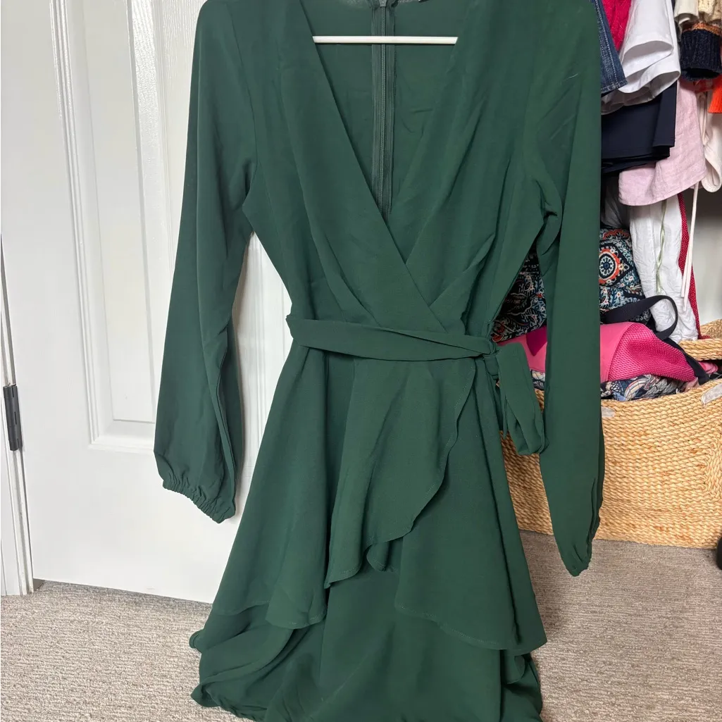 Amazon Deep Green Long Sleeve Dress - Image 5