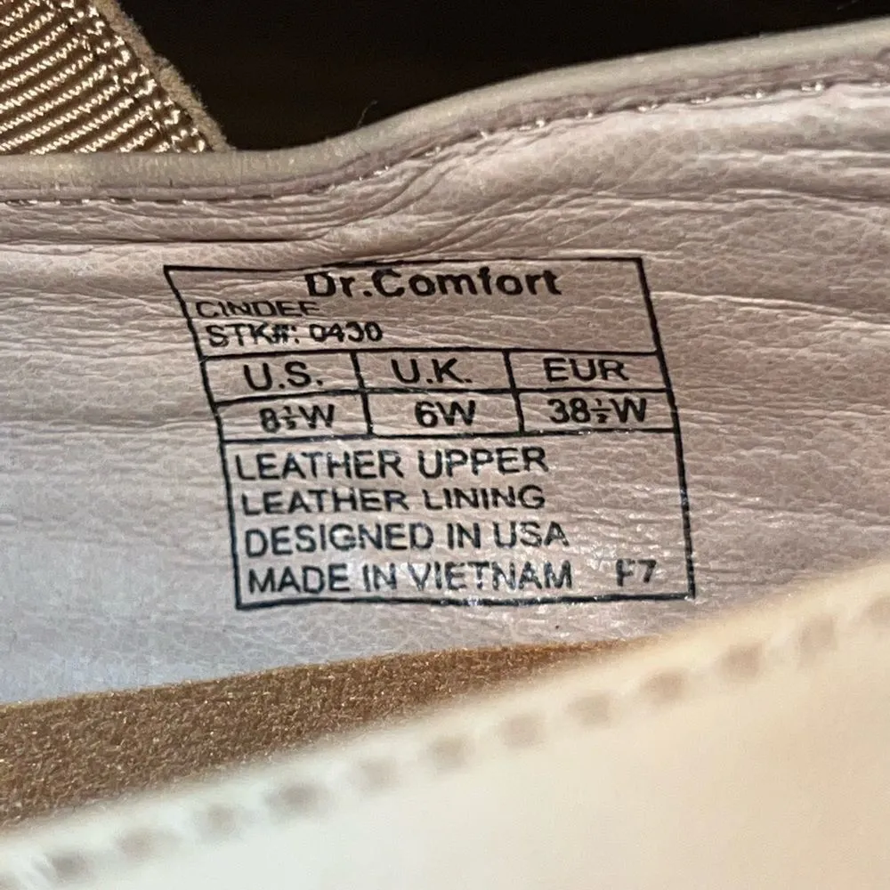 Dr. Comfort Cream Leather Mary Janes w/adjustable strap & low chunky heel 8.5W Size undefined - Image 11