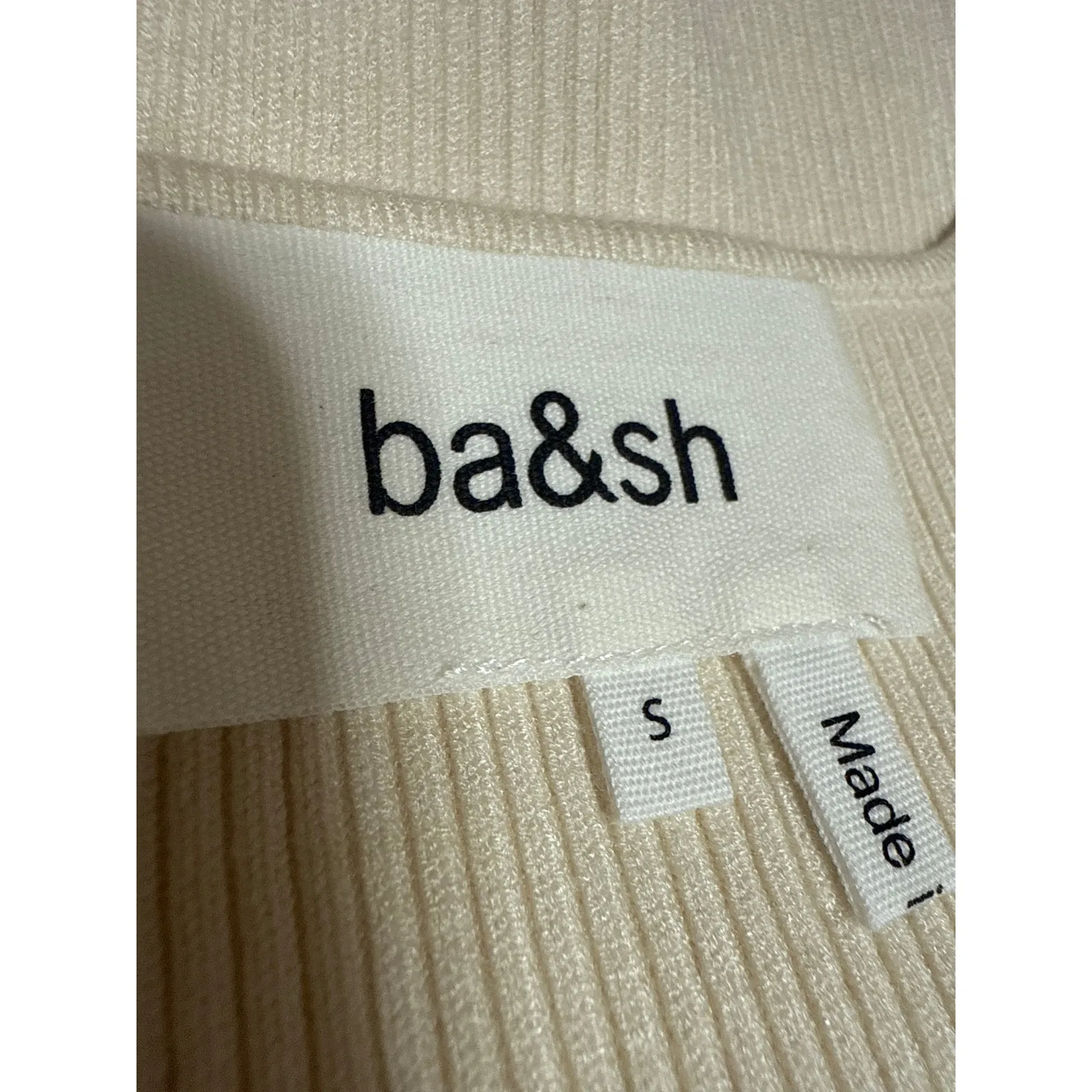 Ba&sh Women's Cream Sleeveless Ribbed Knit Square Neck Cami Tank Top Size S - Image 3