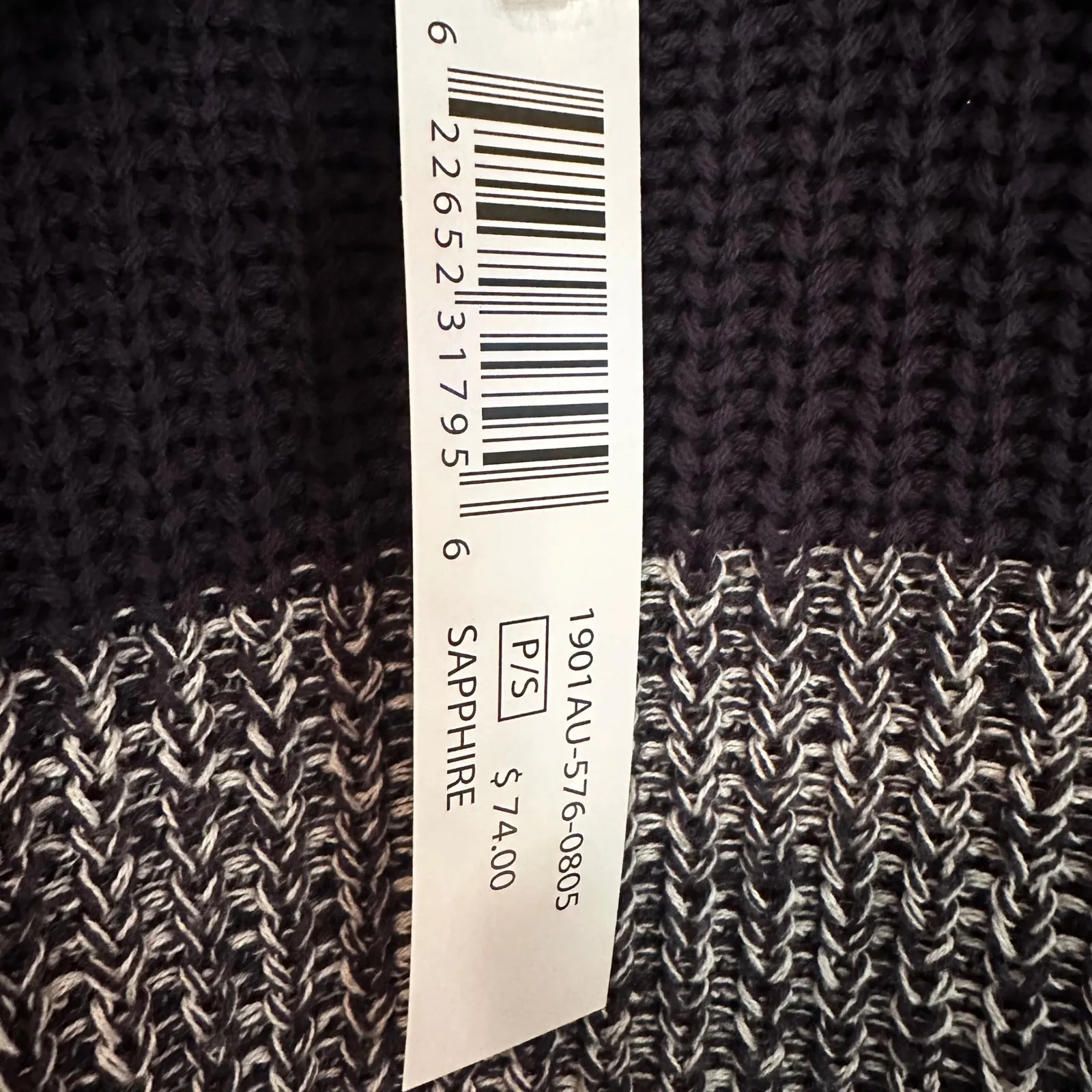 Tribal Crew Neck Colorblock Knit Sweater Womens Small Petite Navy Preppy Classic Blue Size undefined - Image 8