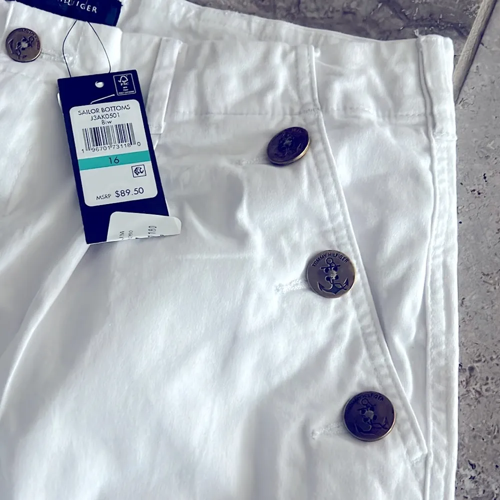 Tommy Hilfiger Wide-Leg Sailor Chino Pants in White, Size 16 New w/Tag $89.50 - Image 5