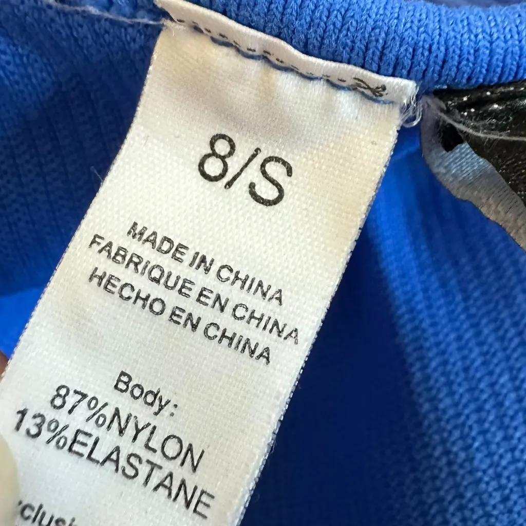 Loovoo Blue Athletic Workout Romper Stretch One Piece Athleisure Size Small - Image 10