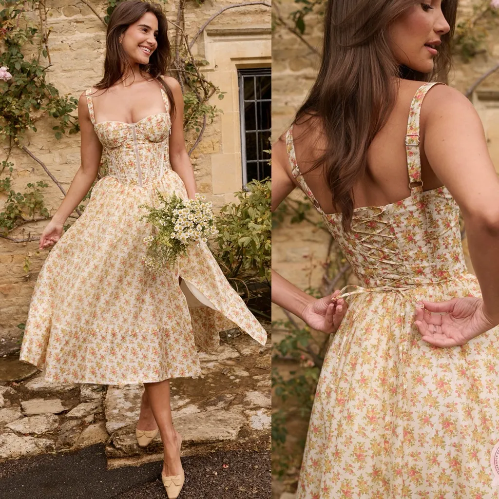 House of CB ‘Kelly’ Royal‎ Rose Print Corset Midi Sundress Size XS D-DD Plus cup - Image 6