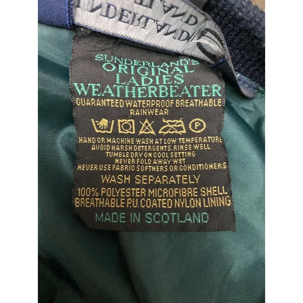 Sunderland Of Scotland Womens Weatherbeater Rainwear Pullover Jacket L Green Size L - Image 6