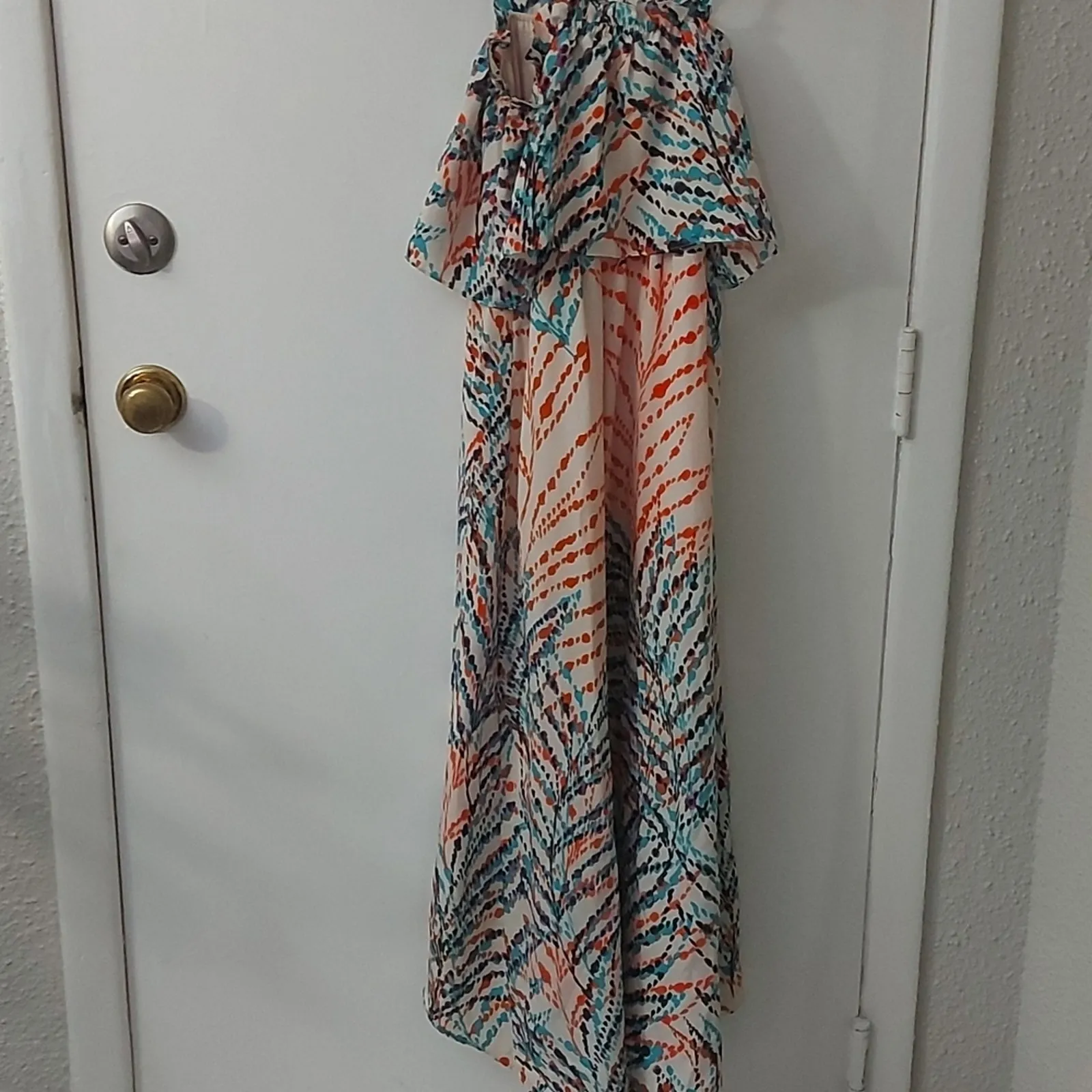 Collective Concepts Ruffle High Low Maxi Dress XS Vacation Casual Dopamime Boho - Image 3