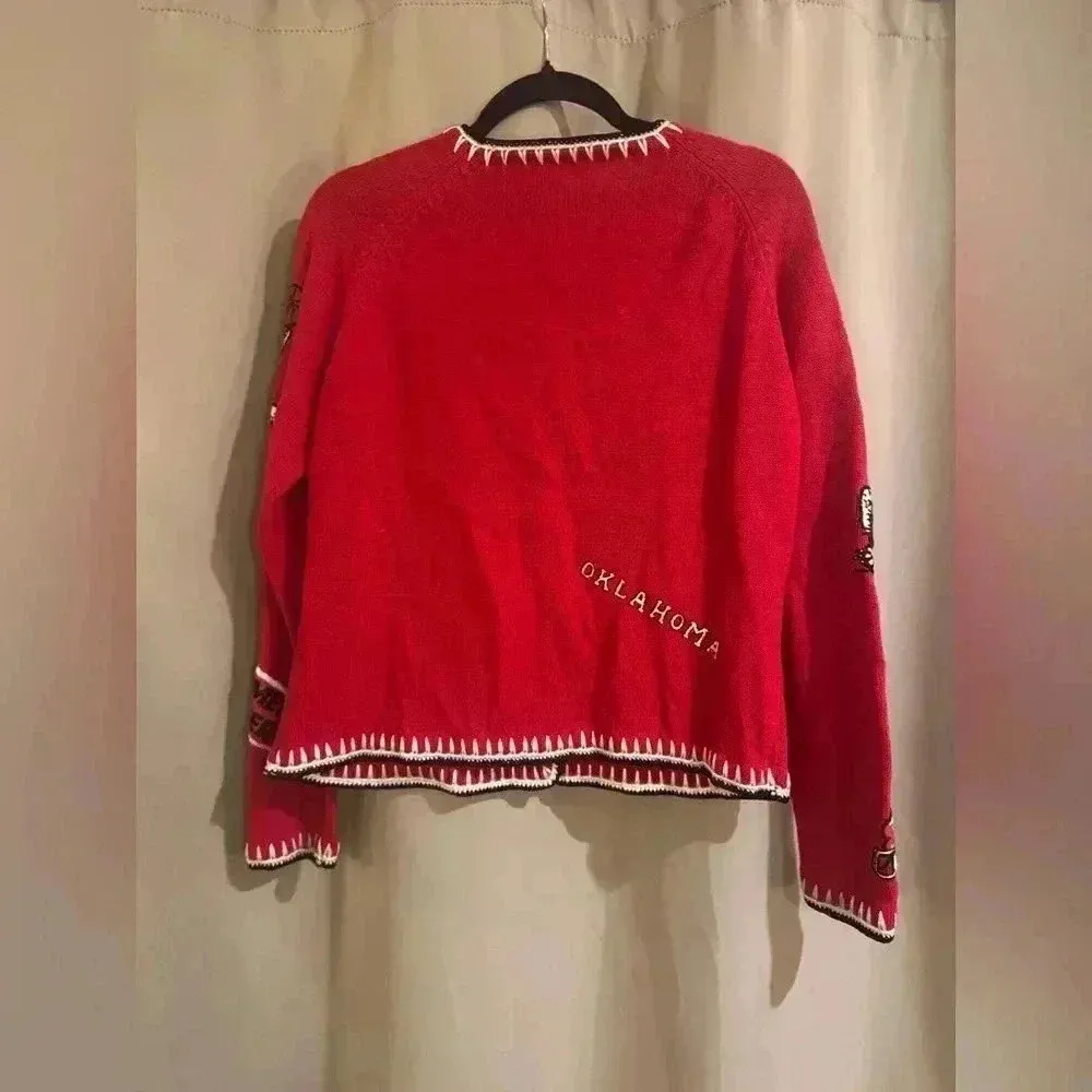 Women’s Red Oklahoma Sooners Vintage Cardigan - Image 3