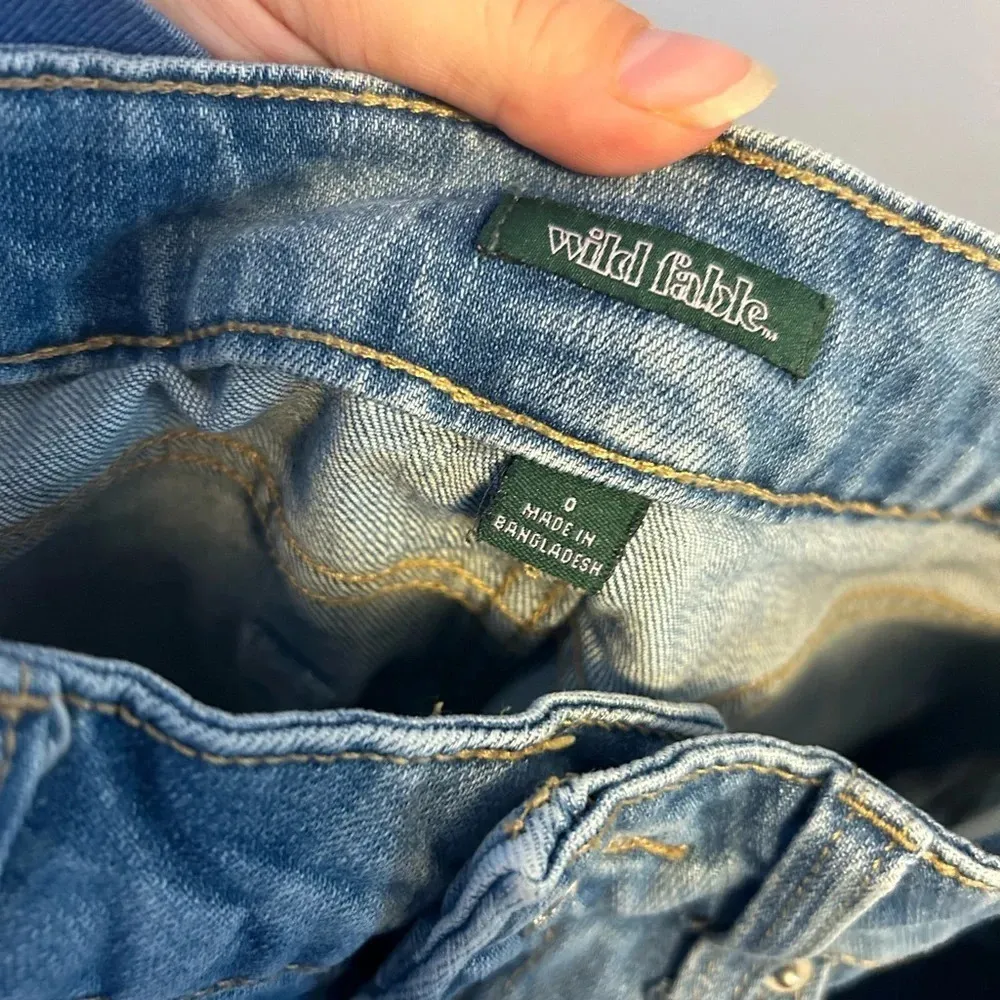 WILD FABLE CHECKERED DENIM MINI SKIRT - Image 4