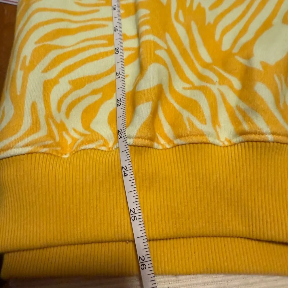 STINE GOYA Yellow and White Patterned Hoodie Size L - Image 5