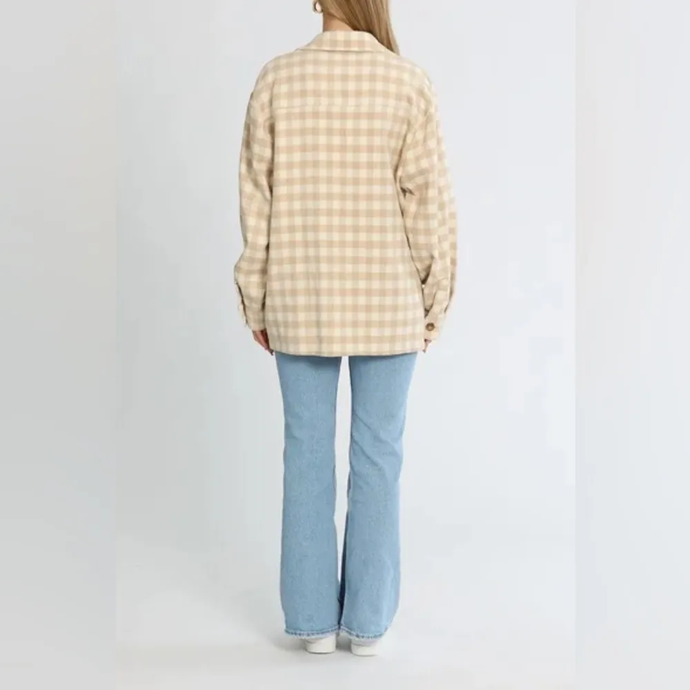 Charlie Holiday Preston Wool Blended Coat Sand Check Size Small NWT - Image 4