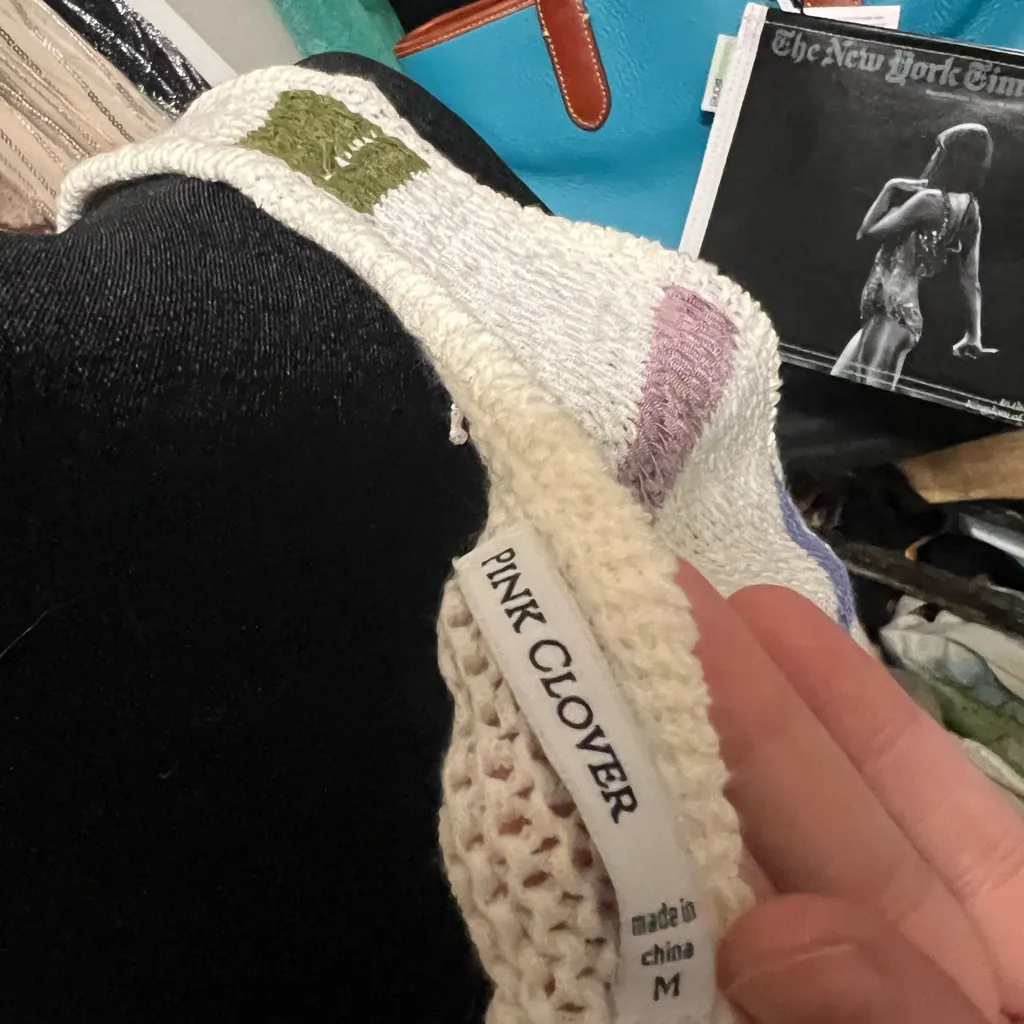 Pink Clover | Striped Knit Tank Top | Size Medium - Image 4