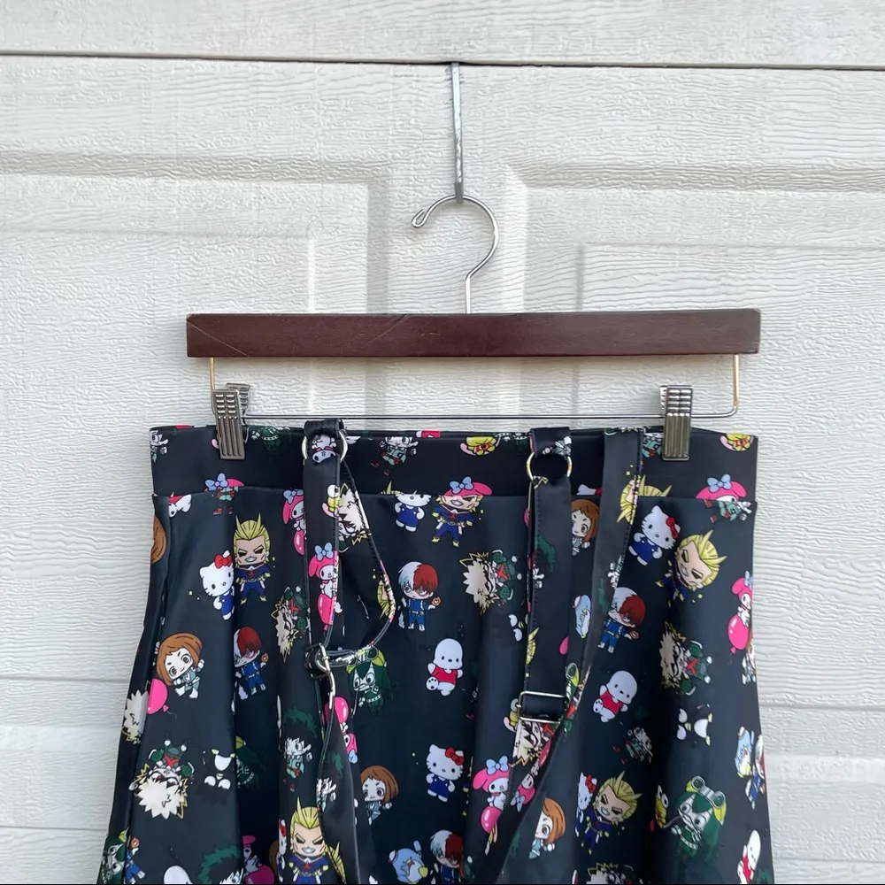 HOT TOPIC My Hero Academia x Hello Kitty Womens Suspender Skirt Size XL - Image 5
